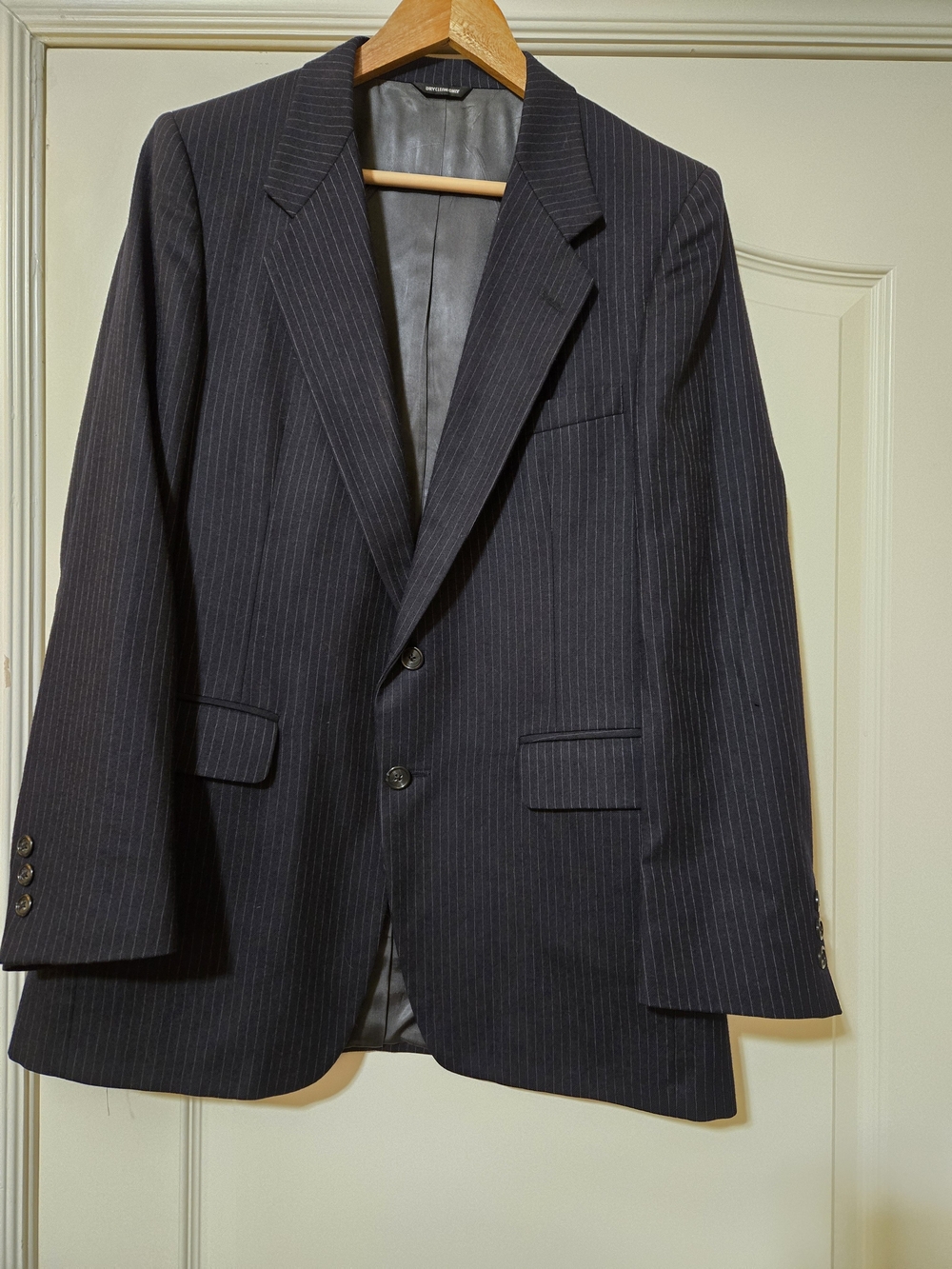 TALLIA Men's Navy Pinstripe Suit Jacket